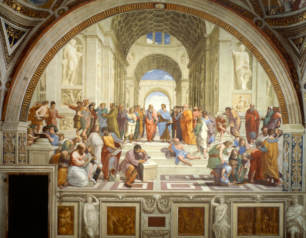 雅典学院 作者 拉斐尔（Raffaello Sanzio Raphael）