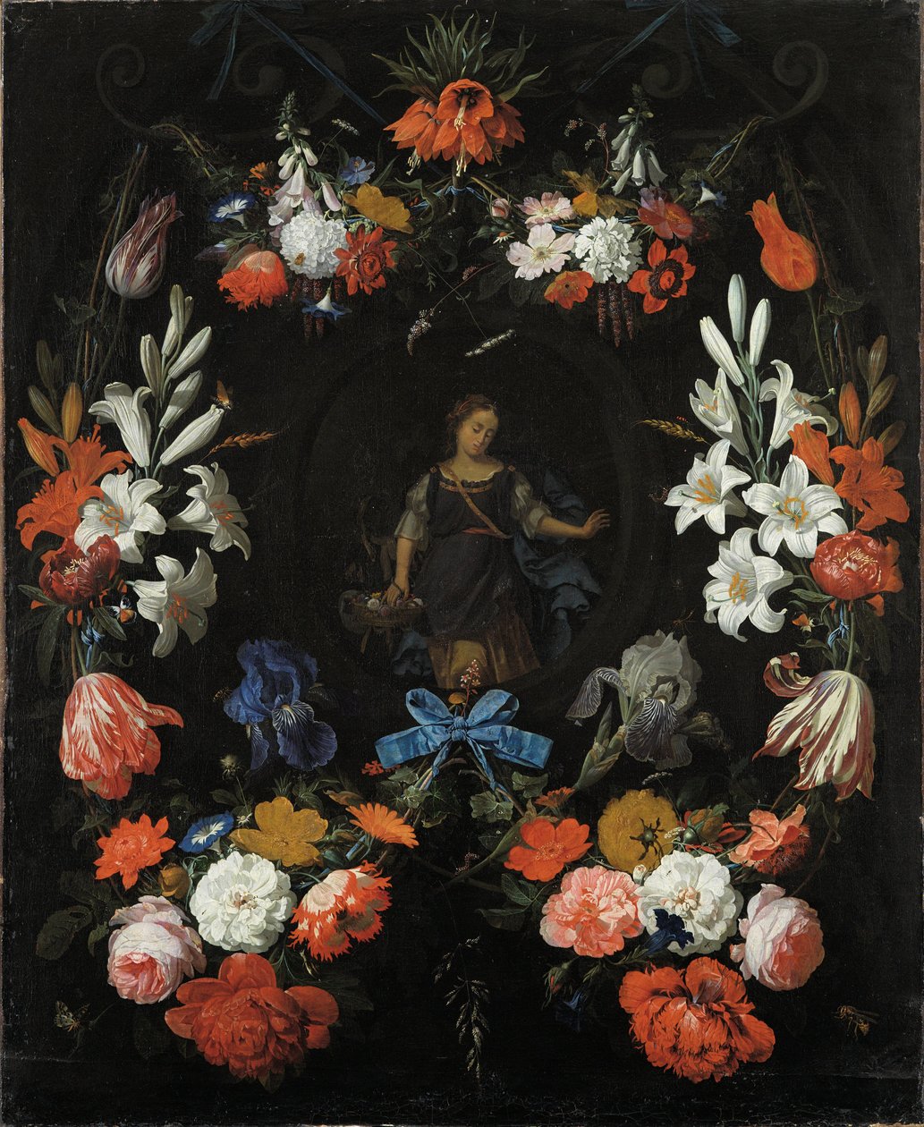 花环，大约1675年 作者 亚伯拉罕·米尼翁（Abraham Mignon）