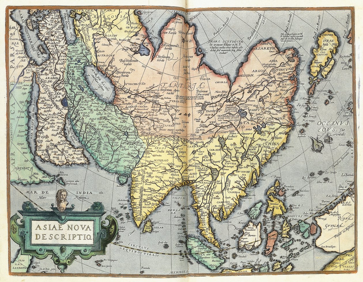 亚洲，1592年 作者 亚伯拉罕·奥特里乌斯（Abraham Ortelius）