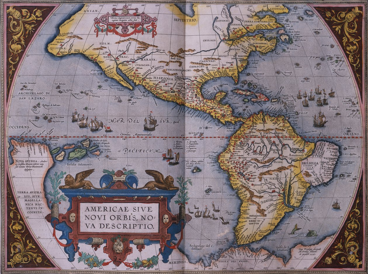 奥特留斯的新世界地图 作者 亚伯拉罕·奥特里乌斯（Abraham Ortelius）