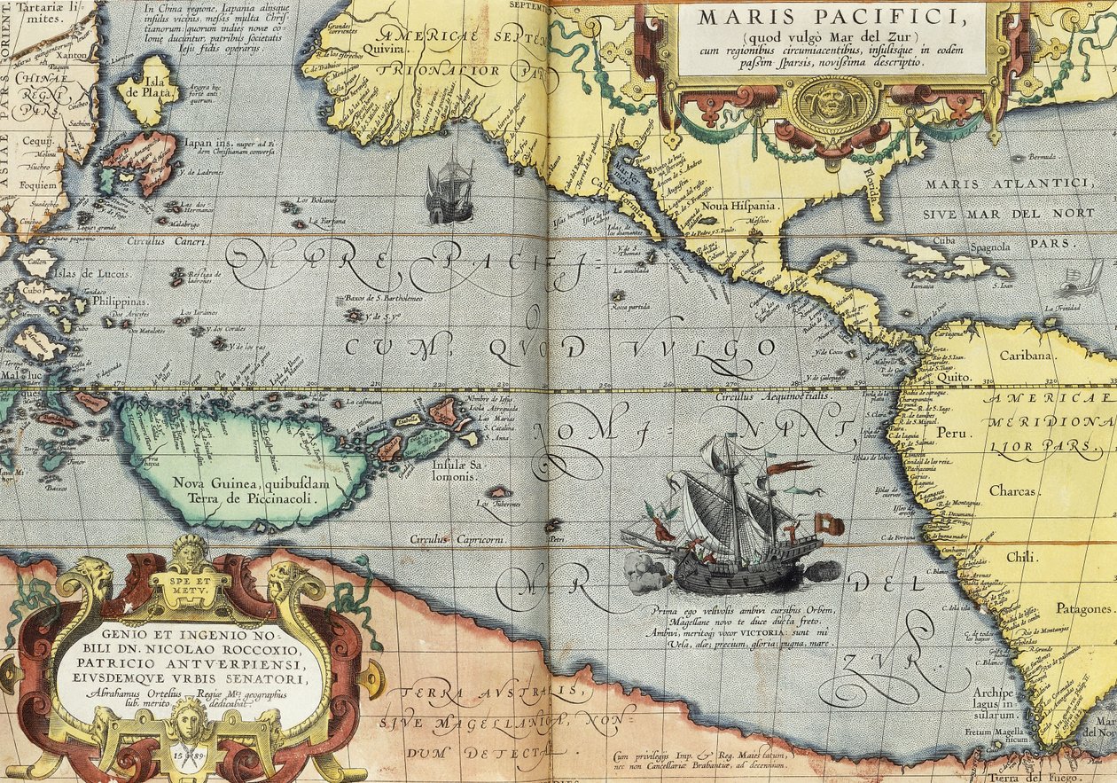 太平洋，1592年 作者 亚伯拉罕·奥特里乌斯（Abraham Ortelius）