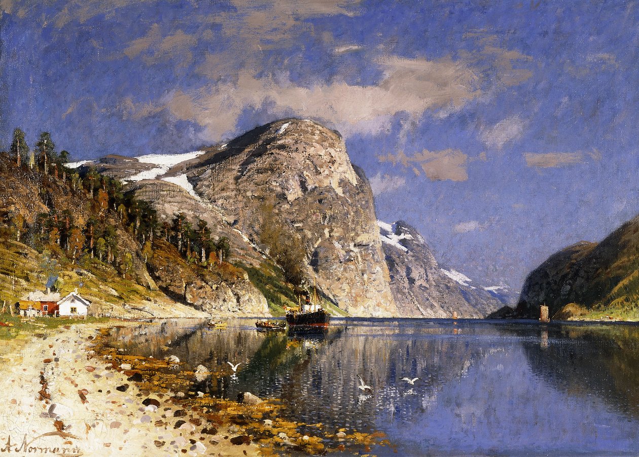 松恩峡湾的轮船， 作者 阿德尔斯汀·诺曼（Adelsteen Normann）
