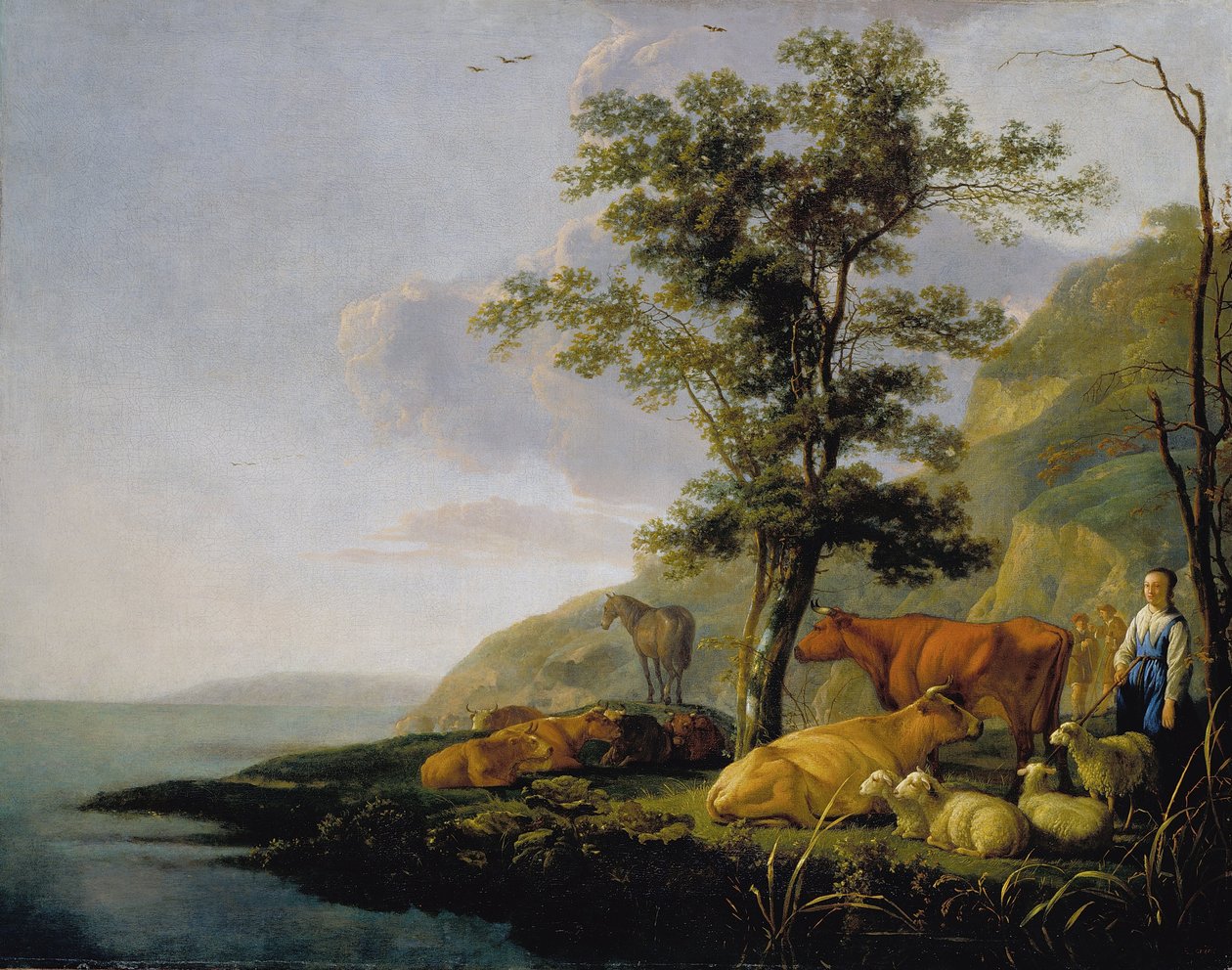 河附近的牛 作者 艾伯特·奎普（Aelbert Cuyp）