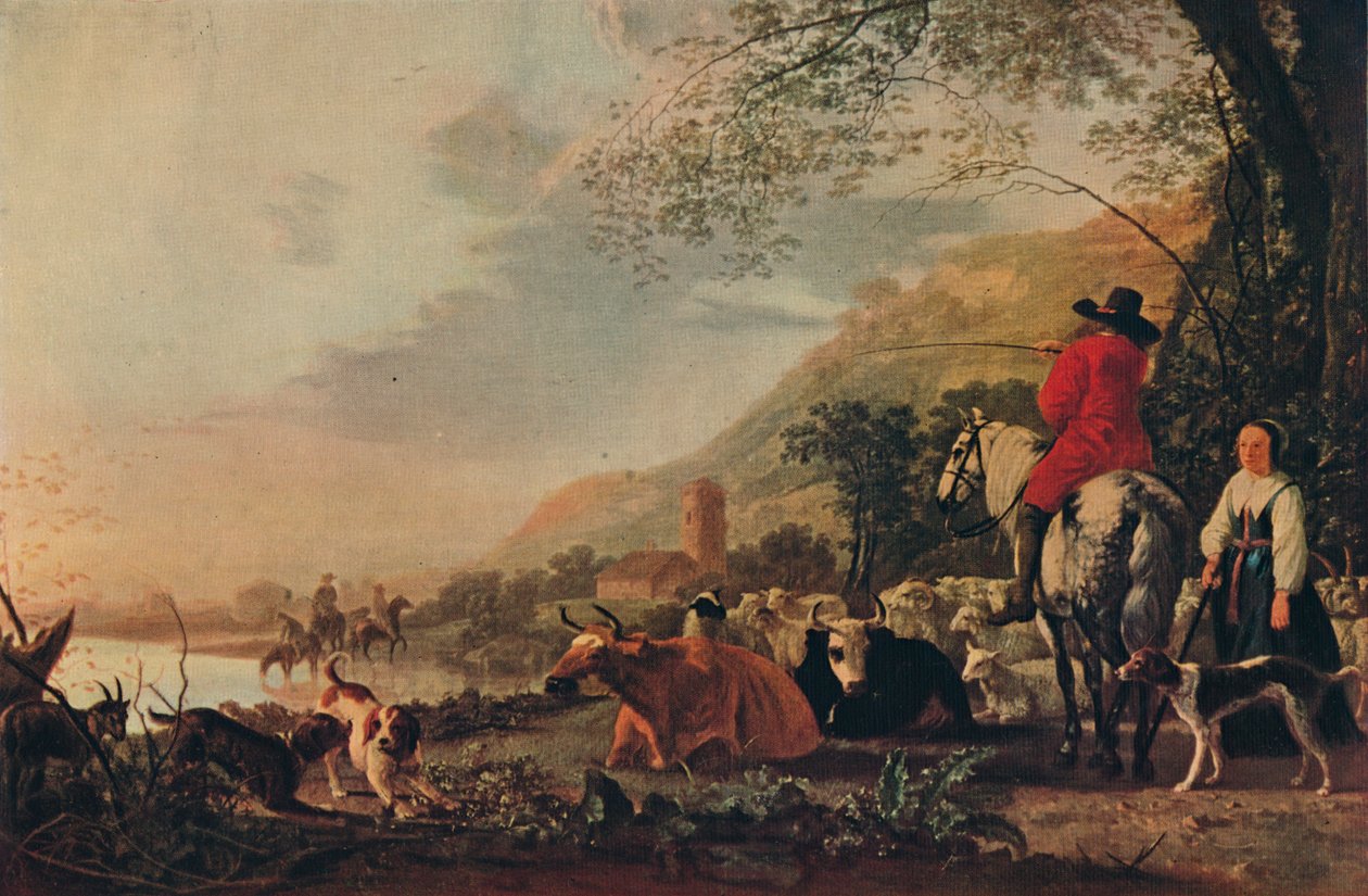 有人物的丘陵景观，c1655 作者 艾伯特·奎普（Aelbert Cuyp）