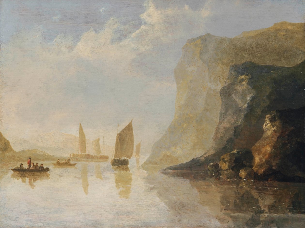 有船的河流景观 作者 艾伯特·奎普（Aelbert Cuyp）