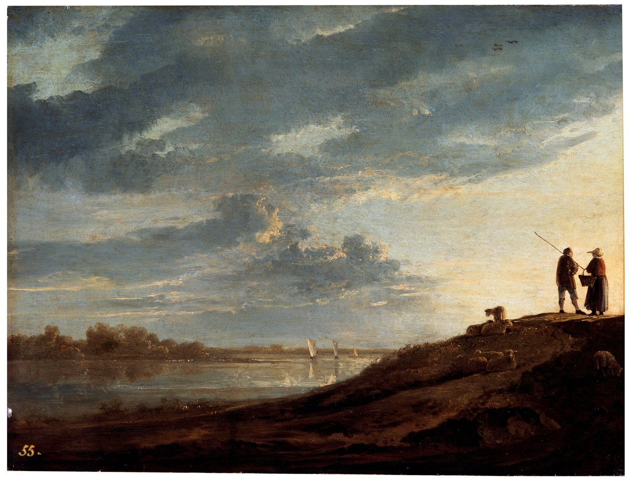 河上的日落，1650年代。 作者 艾伯特·奎普（Aelbert Cuyp）