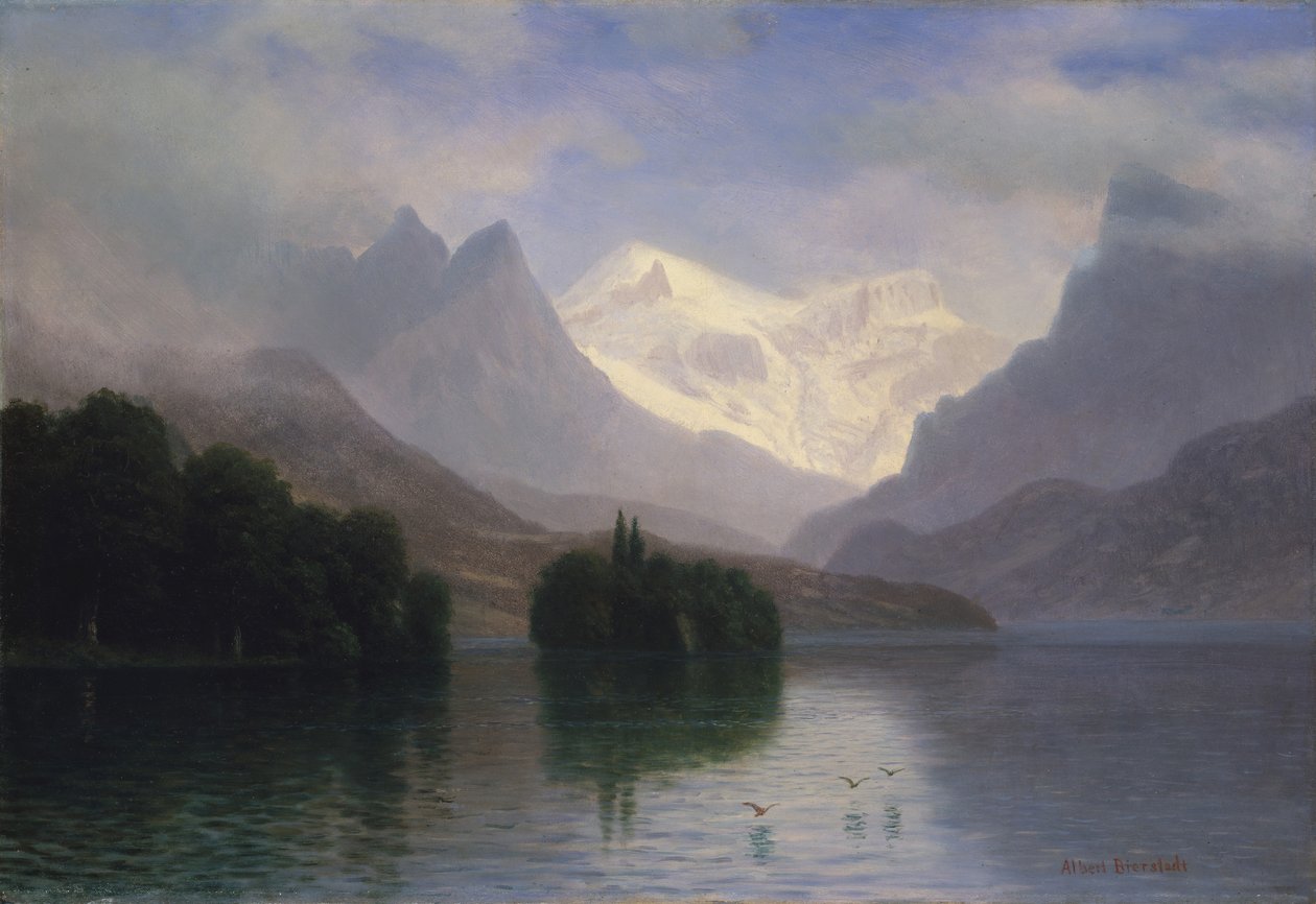 山景，1880-90年。 作者 阿尔伯特·比尔施塔特