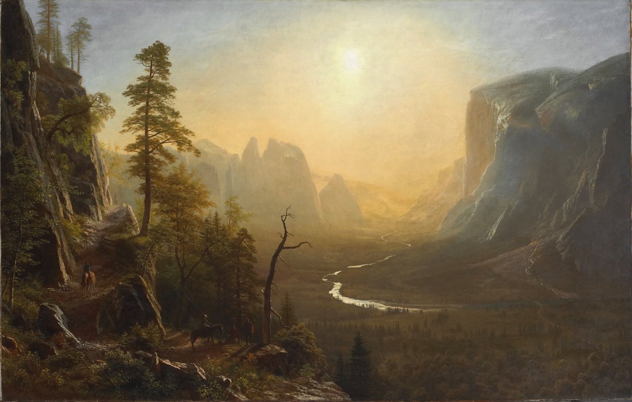 优胜美地山谷，Glacier Point Trail，c.1873 作者 阿尔伯特·比尔施塔特