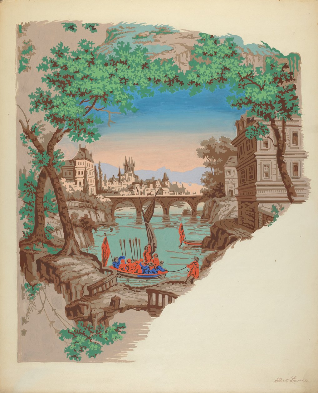 墙纸，约1936年。 作者 阿尔伯特·J·莱文