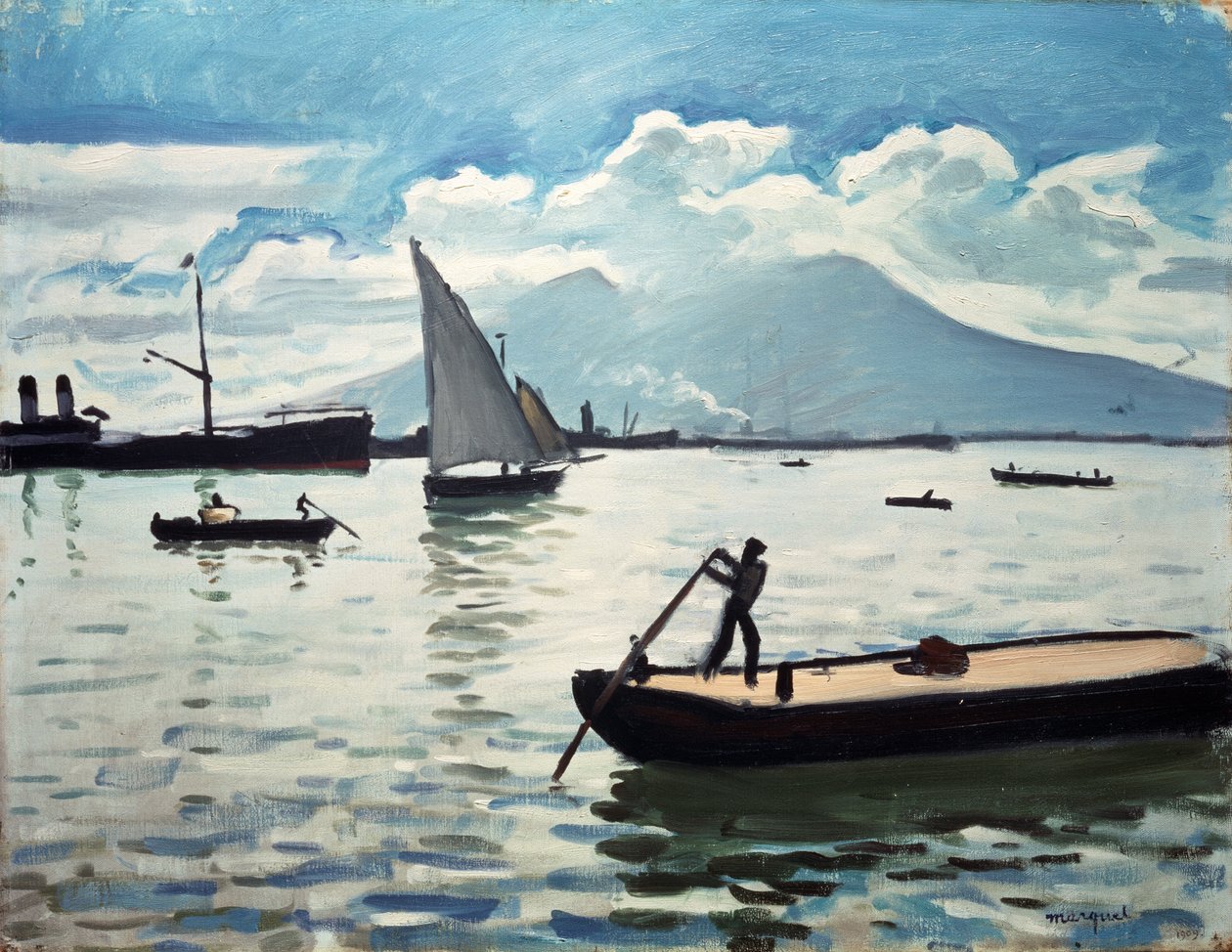 那不勒斯湾，1909年。 作者 阿尔伯特·马尔凯