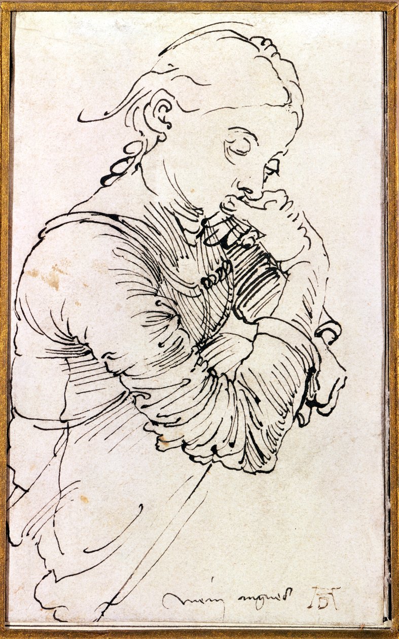 “我的艾格尼丝”，杜勒的妻子描绘成女孩，1494年 作者 阿尔布雷希特丢勒