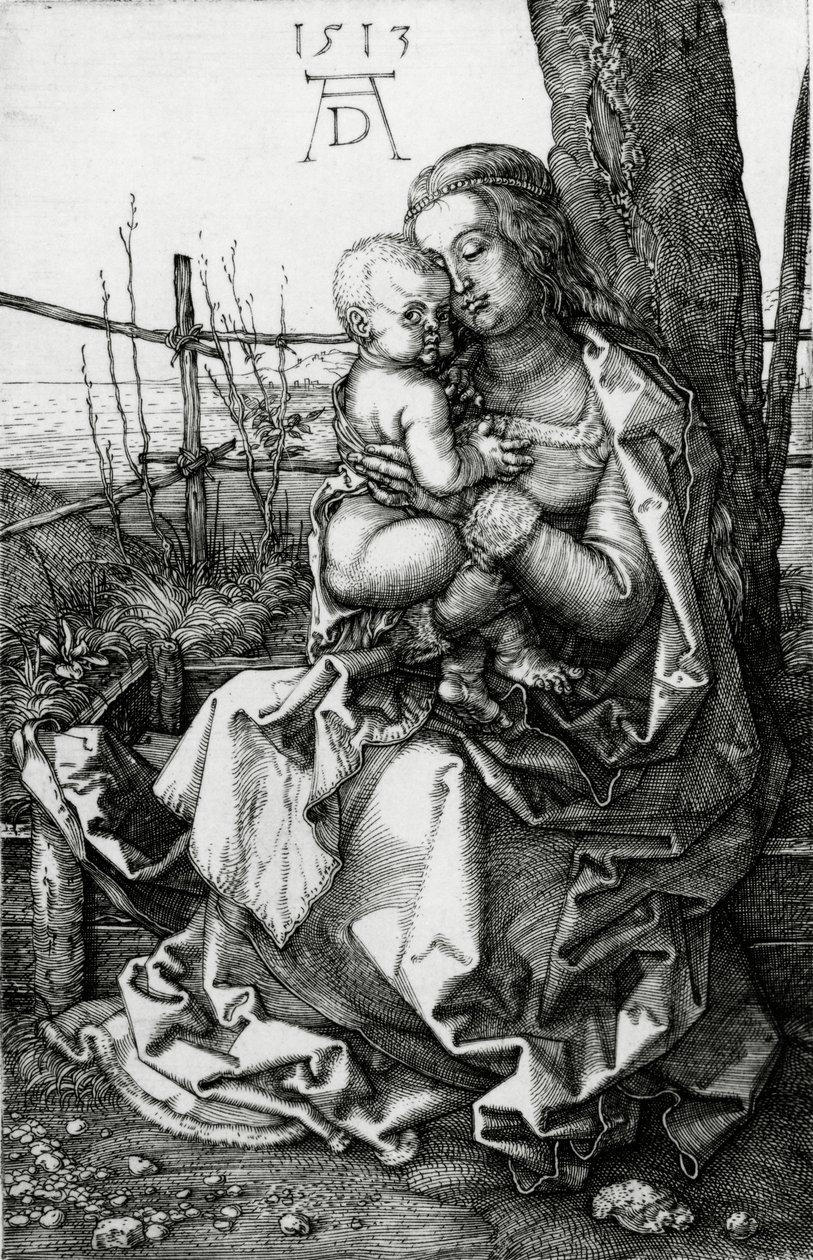 圣母子女坐在树下，1513年 作者 阿尔布雷希特丢勒