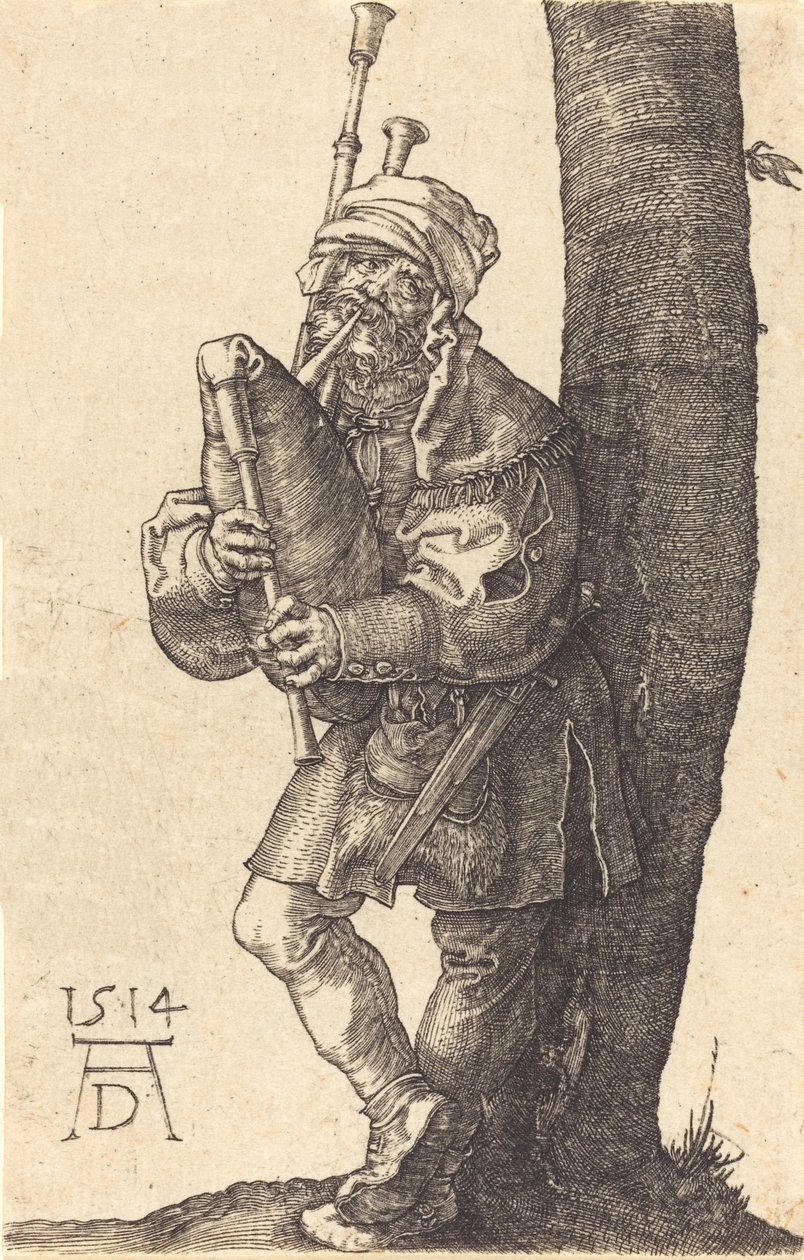风笛手，1514年。 作者 阿尔布雷希特丢勒