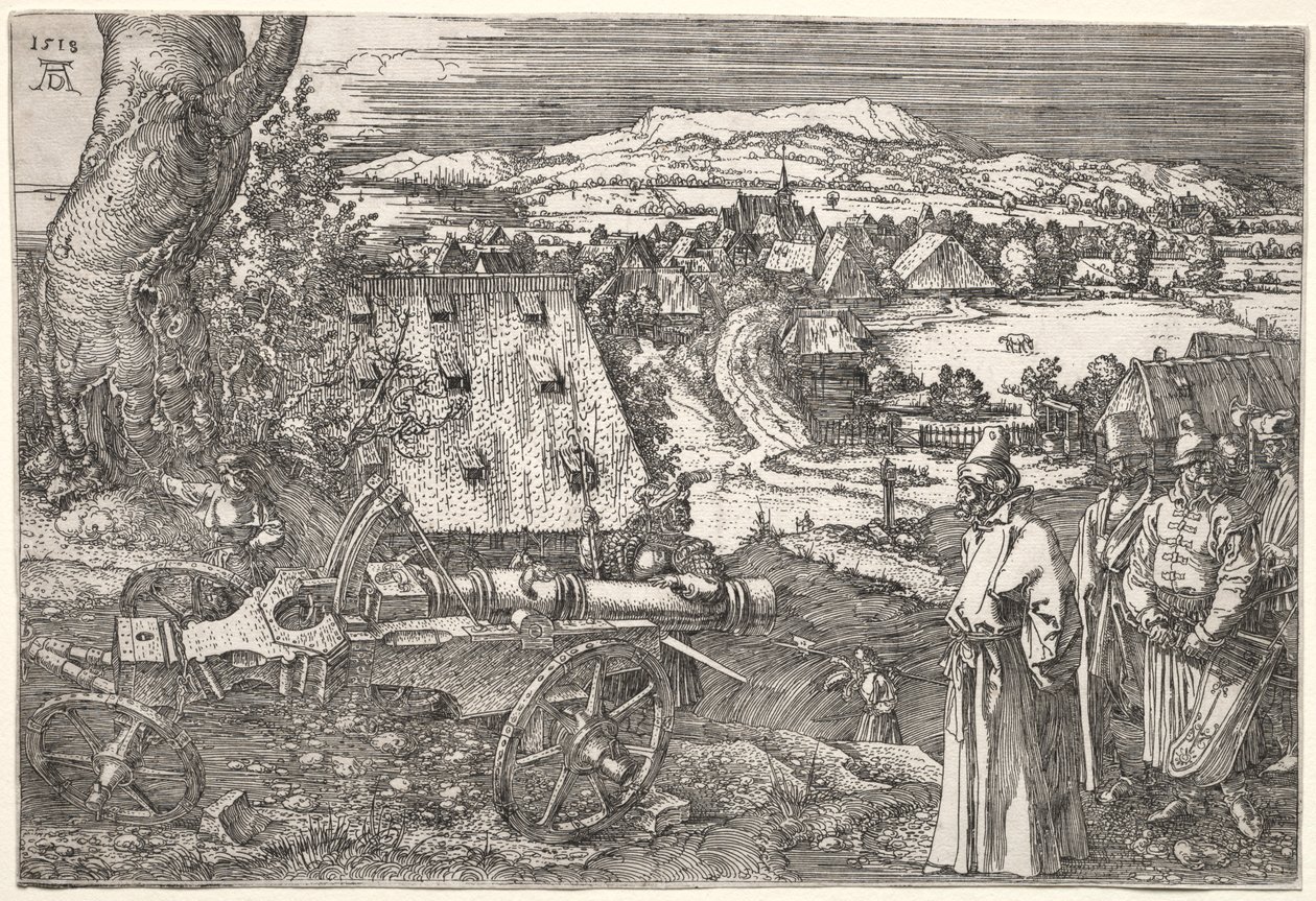 风景与大炮，1518年。 作者 阿尔布雷希特丢勒