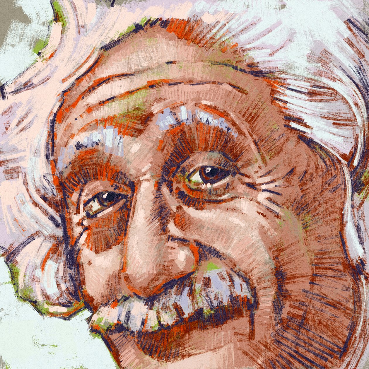 科学家阿尔伯特-爱因斯坦的肖像（插图） 作者 亚历山德罗·洛纳蒂