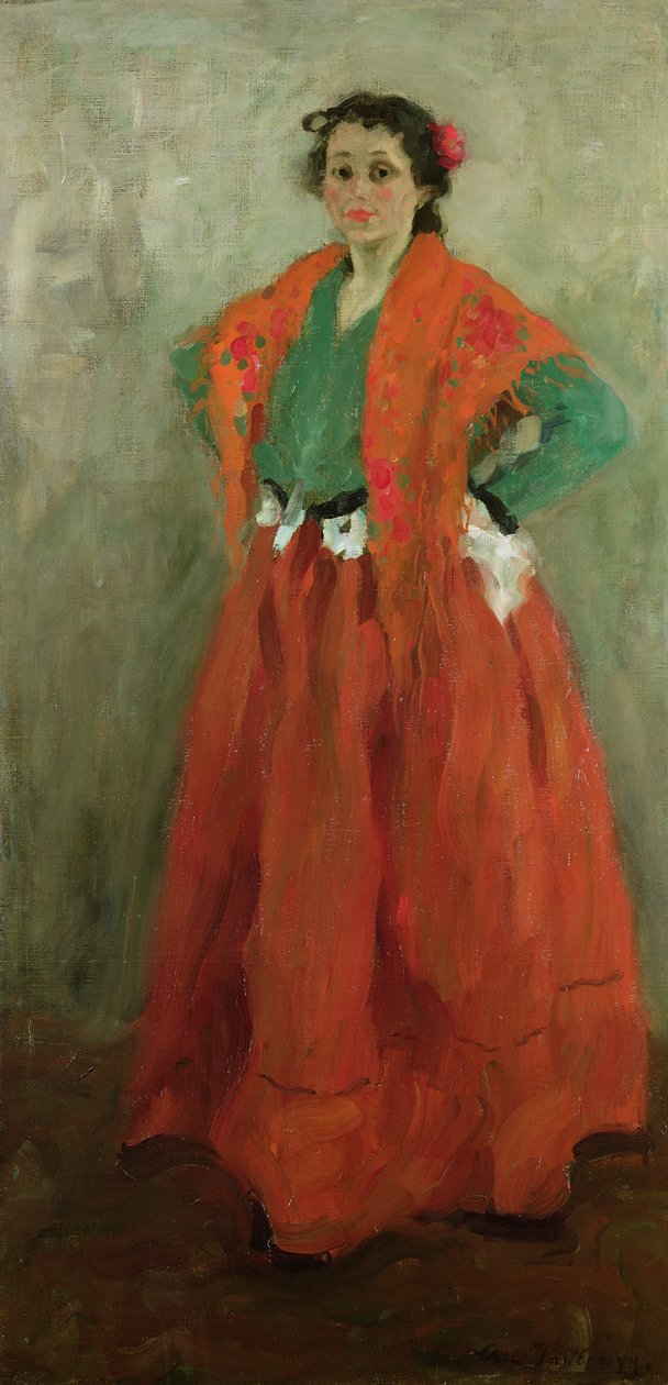 艺术家的妻子打扮成西班牙女人，c.1901 作者 阿列克谢·冯·贾伦斯基