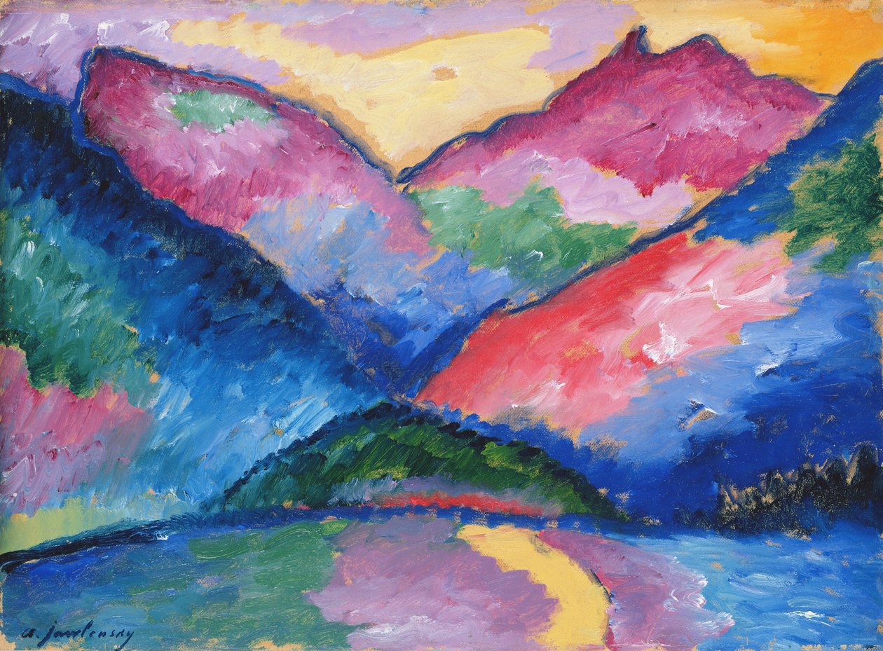 Oy Valley，1910年（纸板上的油） 作者 阿列克谢·冯·贾伦斯基