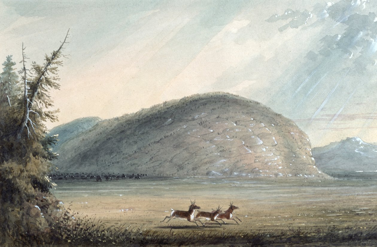 独立岩，1837年 作者 阿尔弗雷德·雅各布·米勒