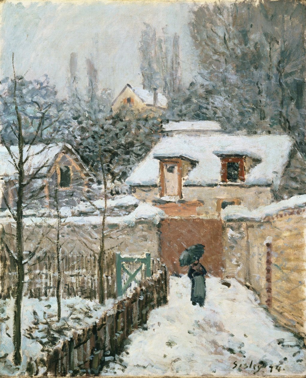 在Louveciennes下雪 作者 阿尔弗雷德·西斯利