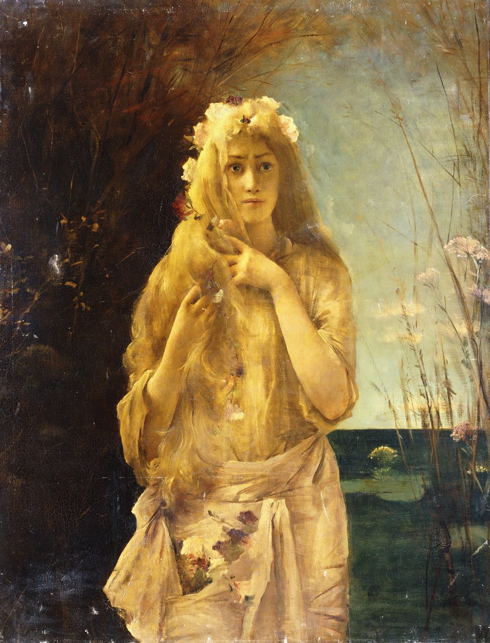 奥菲莉亚 作者 阿尔弗雷德·埃米尔·史蒂文斯（Alfred Emile Stevens）