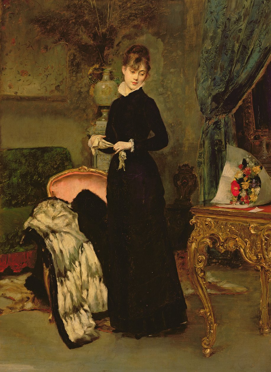 罗汉小姐的肖像 作者 阿尔弗雷德·埃米尔·史蒂文斯（Alfred Emile Stevens）