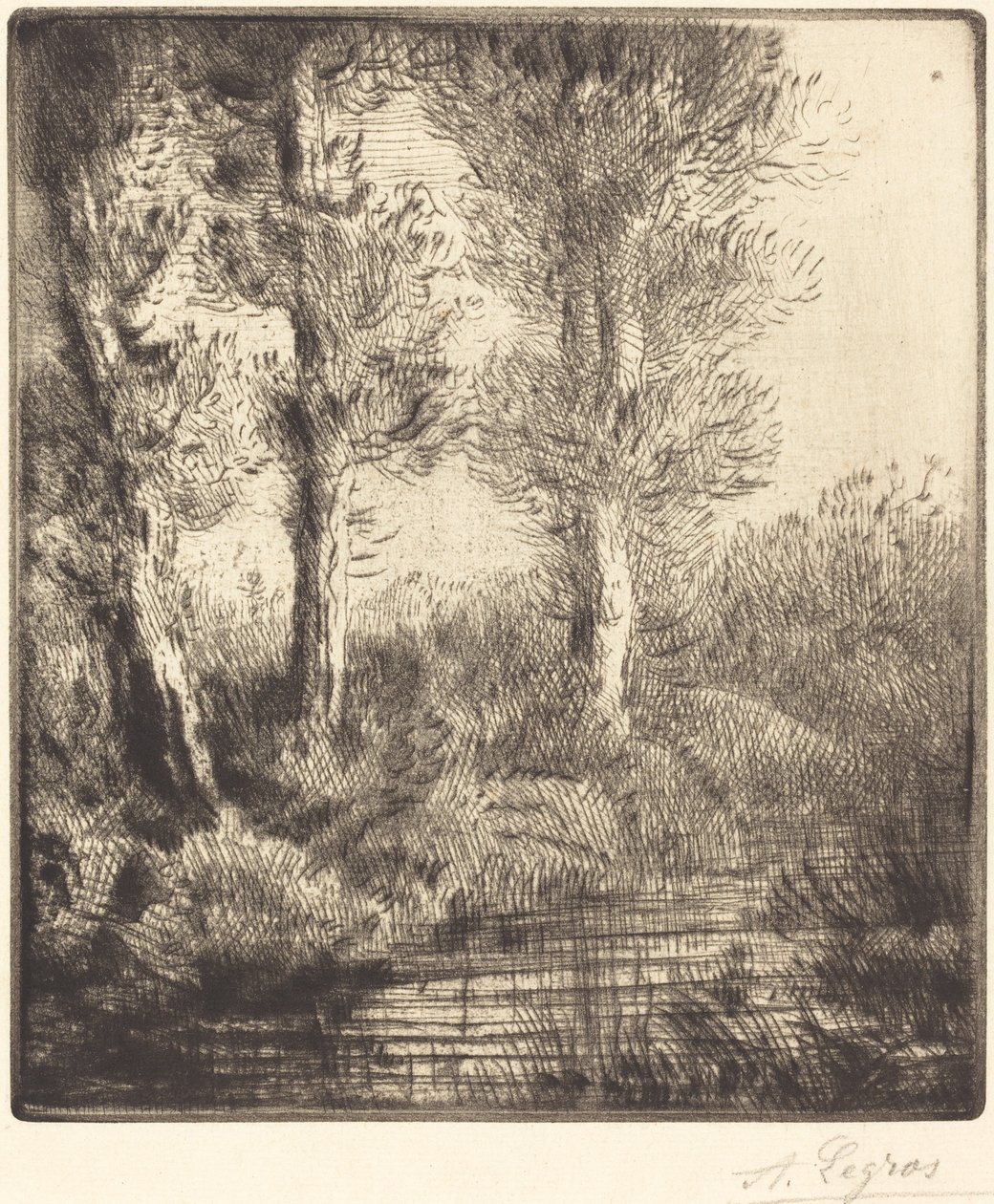 圣普雷河岸边的圣普雷河。 作者 阿方斯·莱格罗斯（Alphonse Legros）
