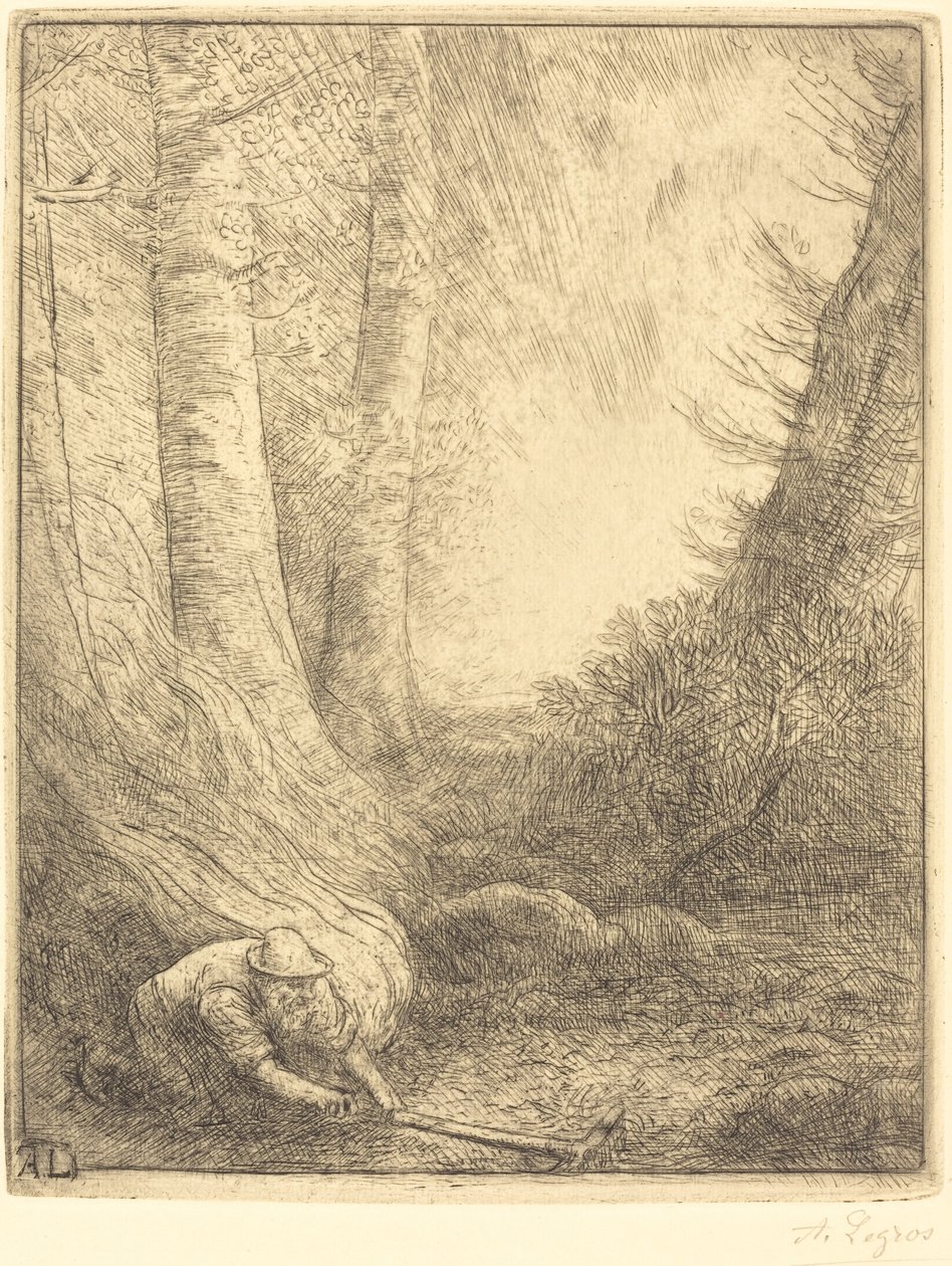 焚烧草料 焚烧草料的人。 作者 阿方斯·莱格罗斯（Alphonse Legros）