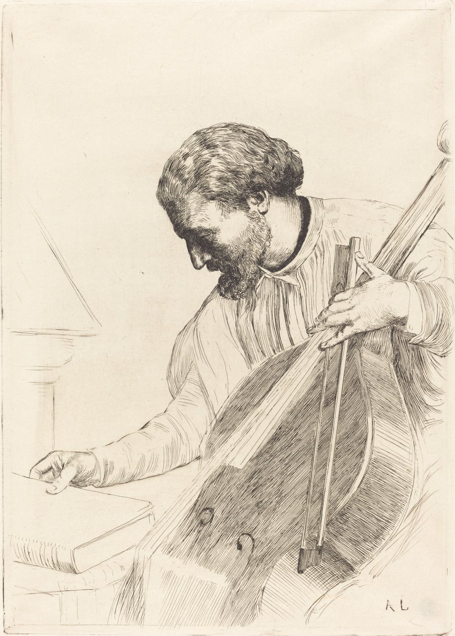 低音提琴手 作者 阿方斯·莱格罗斯（Alphonse Legros）