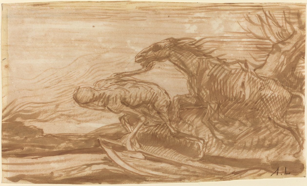 死亡和它的马。 作者 阿方斯·莱格罗斯（Alphonse Legros）