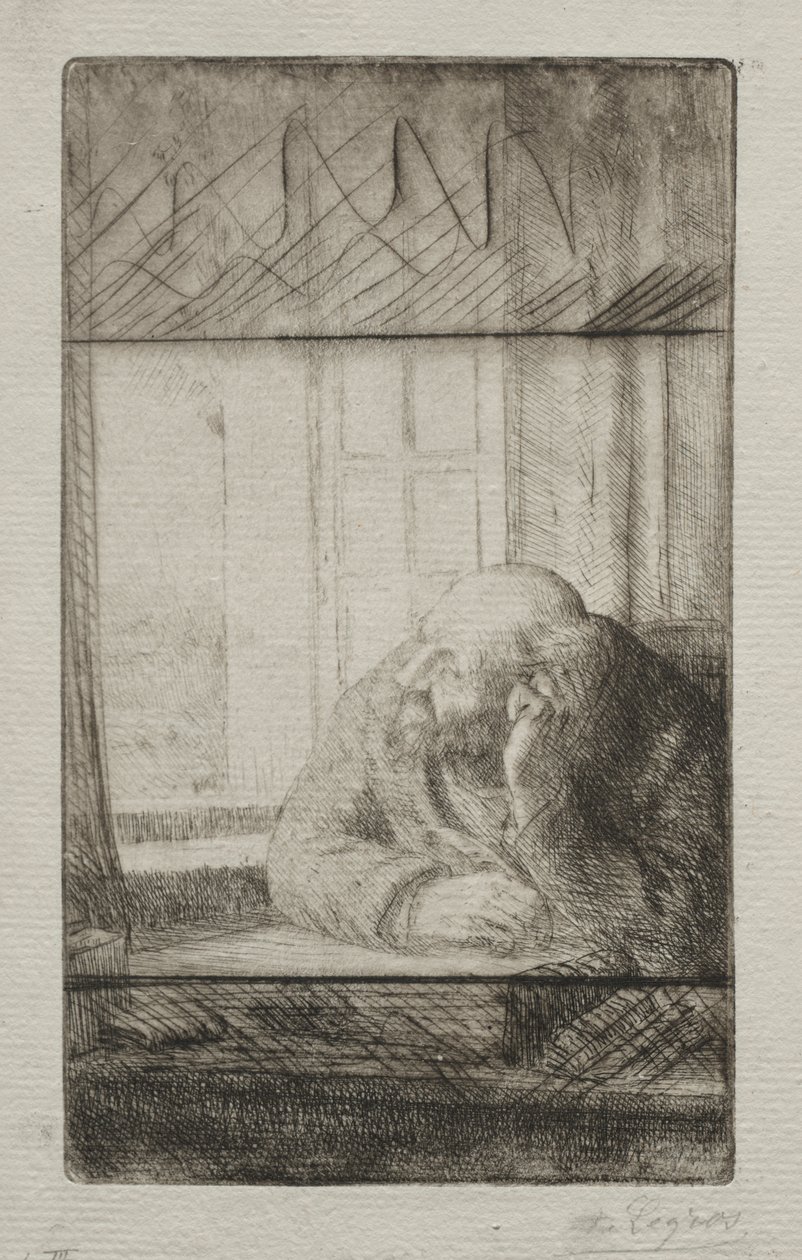 窗前的夜晚 作者 阿方斯·莱格罗斯（Alphonse Legros）
