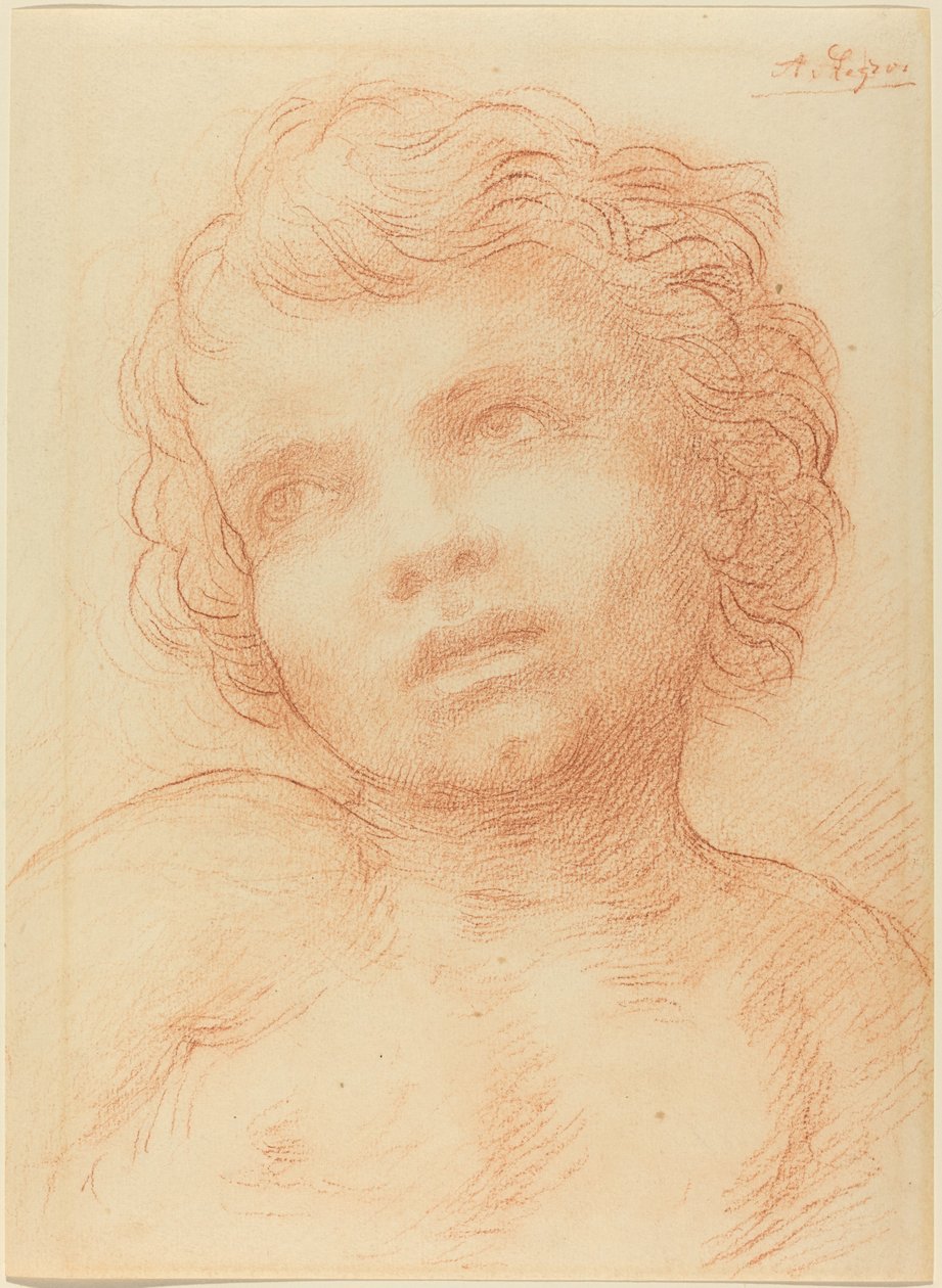 一个孩子的头。 作者 阿方斯·莱格罗斯（Alphonse Legros）