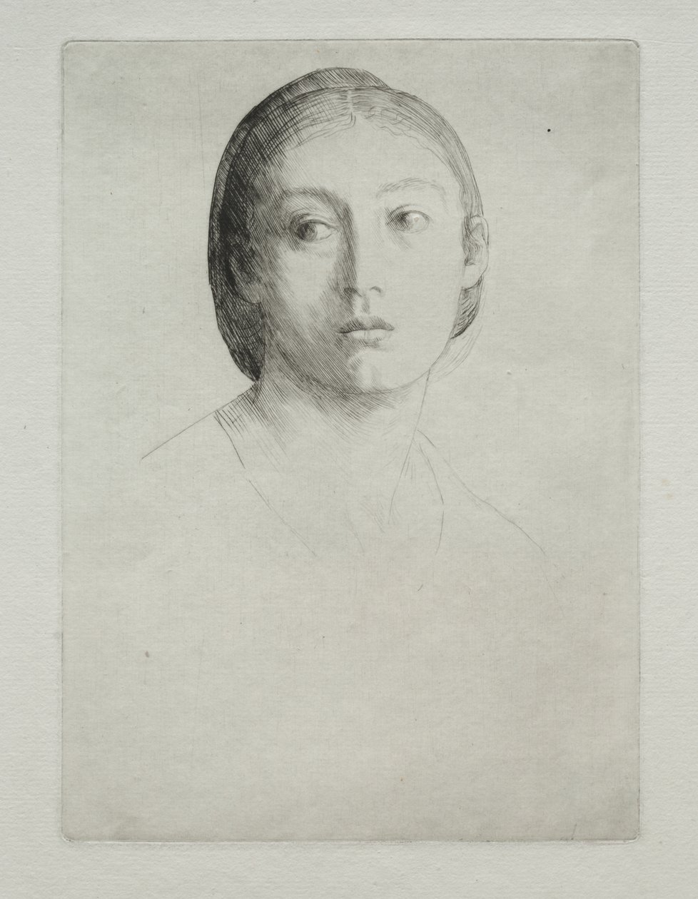 少女头像 作者 阿方斯·莱格罗斯（Alphonse Legros）