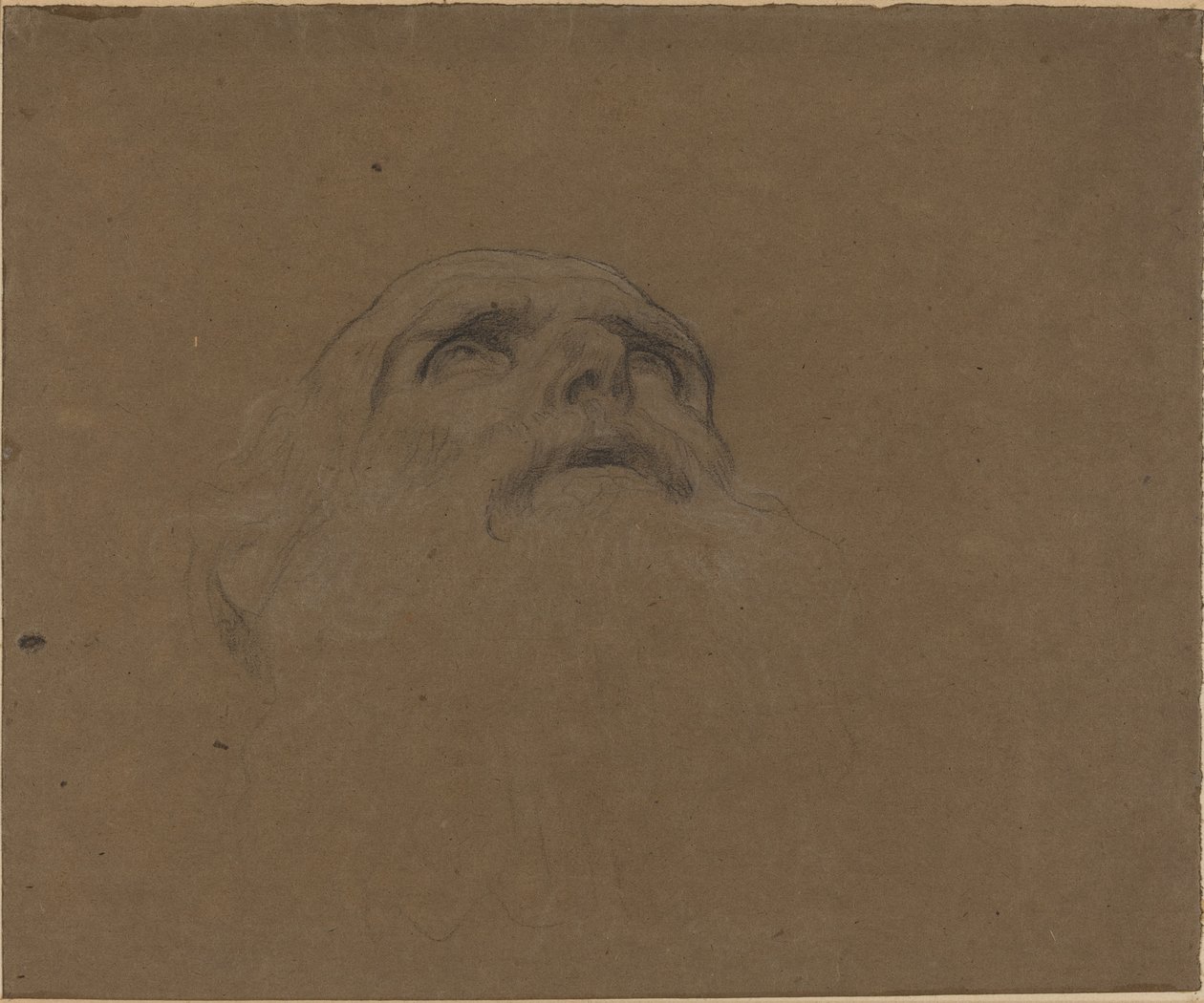 一个老人的头。 作者 阿方斯·莱格罗斯（Alphonse Legros）
