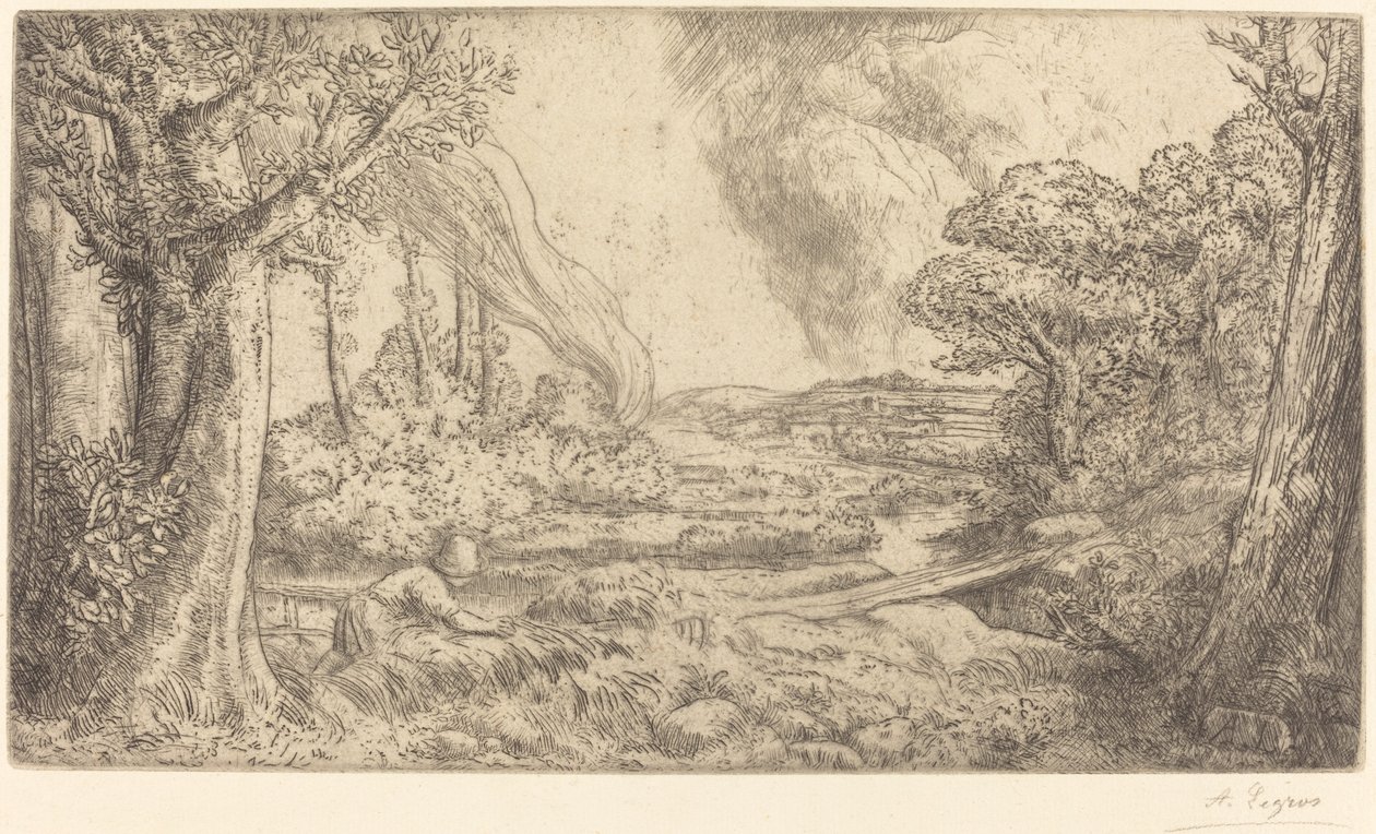景观设计。 作者 阿方斯·莱格罗斯（Alphonse Legros）