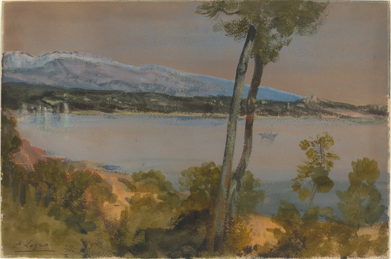湖外的山峰 作者 阿方斯·莱格罗斯（Alphonse Legros）