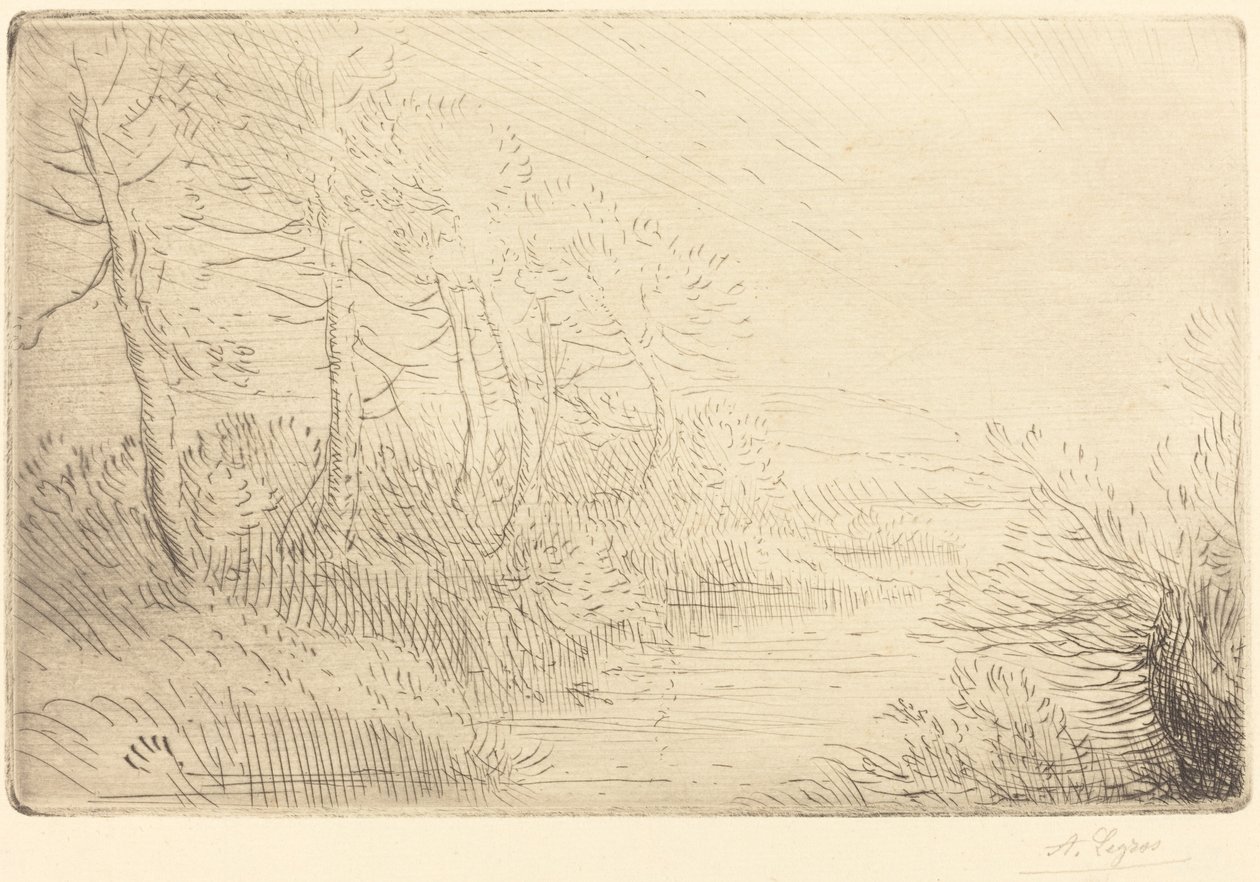 河岸Bord de la riviere. 作者 阿方斯·莱格罗斯（Alphonse Legros）