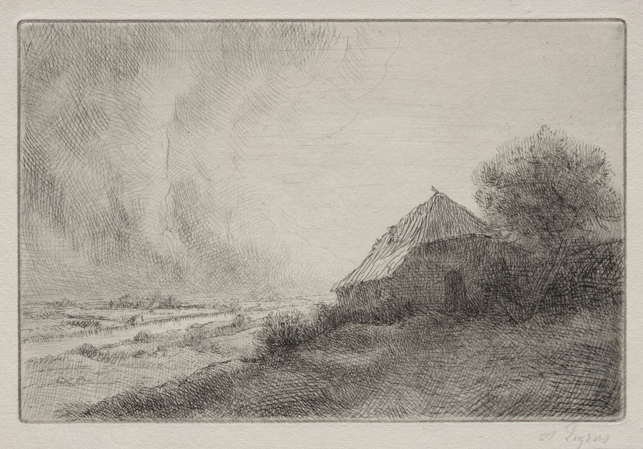 山坡上的废屋 作者 阿方斯·莱格罗斯（Alphonse Legros）