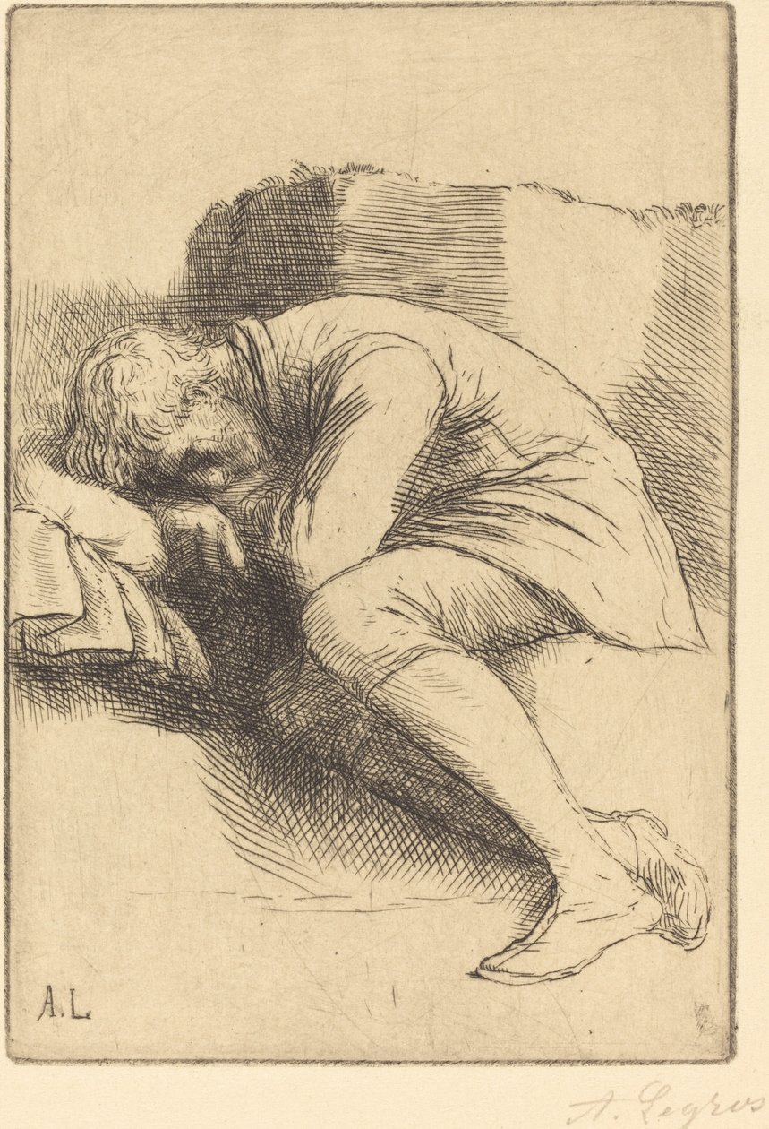 睡觉的人 一个睡觉的人。 作者 阿方斯·莱格罗斯（Alphonse Legros）