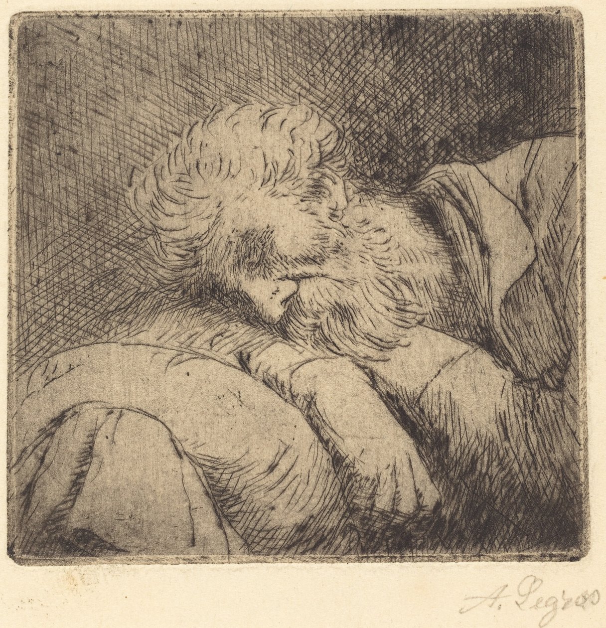沉睡的乞丐 作者 阿方斯·莱格罗斯（Alphonse Legros）