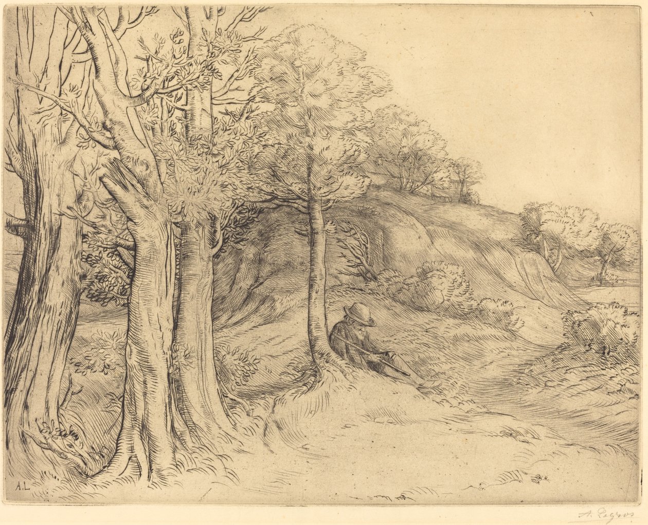 孤独 孤独的风景。 作者 阿方斯·莱格罗斯（Alphonse Legros）