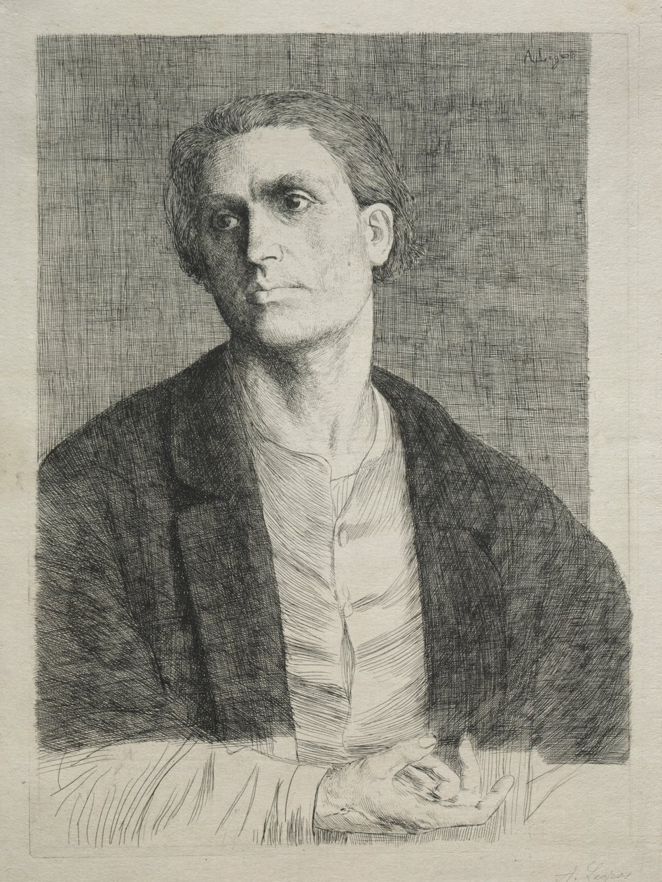 研究芒头。 作者 阿方斯·莱格罗斯（Alphonse Legros）