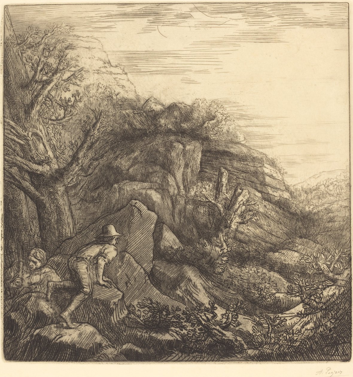 日出 一个日出。 作者 阿方斯·莱格罗斯（Alphonse Legros）
