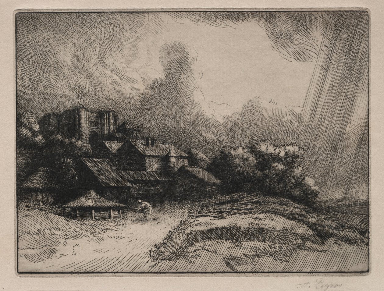 修道院农场。 作者 阿方斯·莱格罗斯（Alphonse Legros）