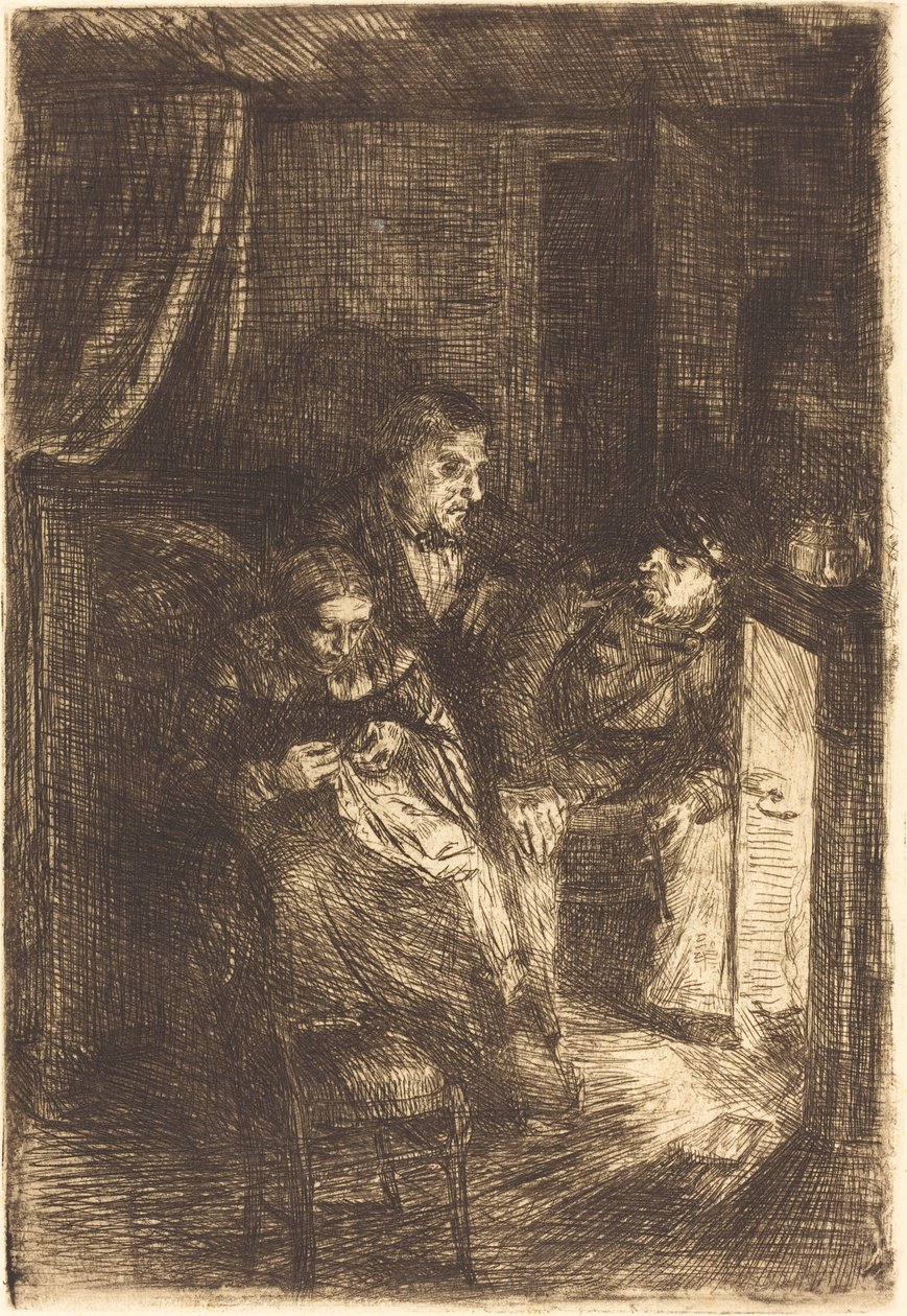 壁炉 作者 阿方斯·莱格罗斯（Alphonse Legros）