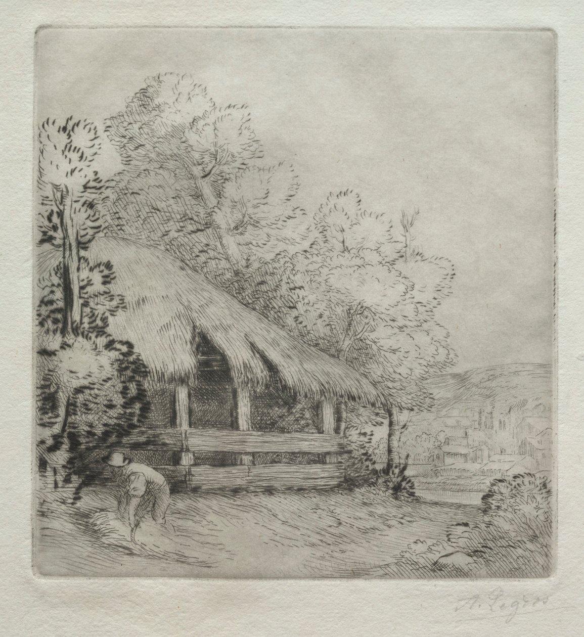 小棚屋小木屋。 作者 阿方斯·莱格罗斯（Alphonse Legros）