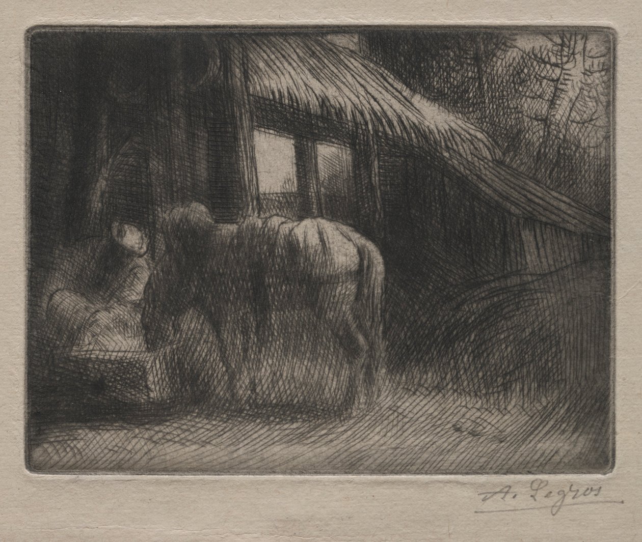 浇水处第二盘。 作者 阿方斯·莱格罗斯（Alphonse Legros）