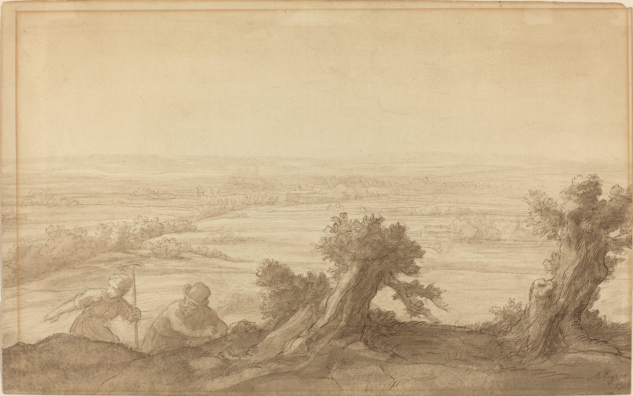 平地的风景，1906年。 作者 阿方斯·莱格罗斯（Alphonse Legros）