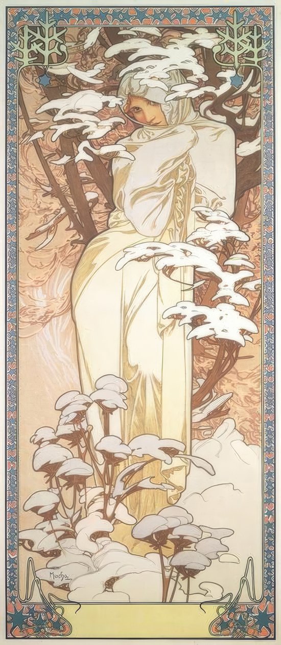 冬季 作者 阿方斯·慕夏