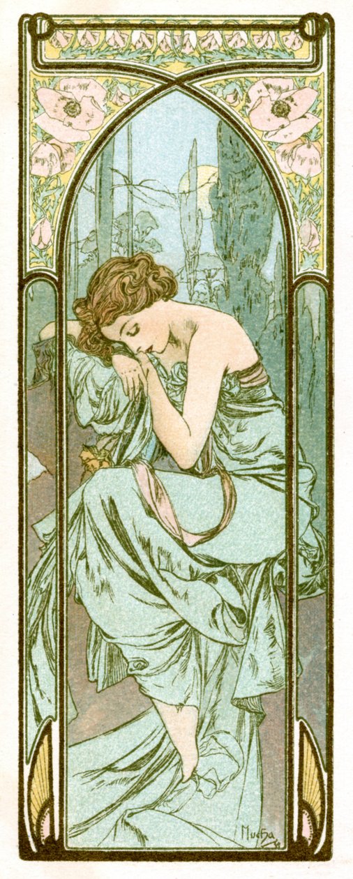 夜的姿势》，1899年 作者 阿方斯·慕夏