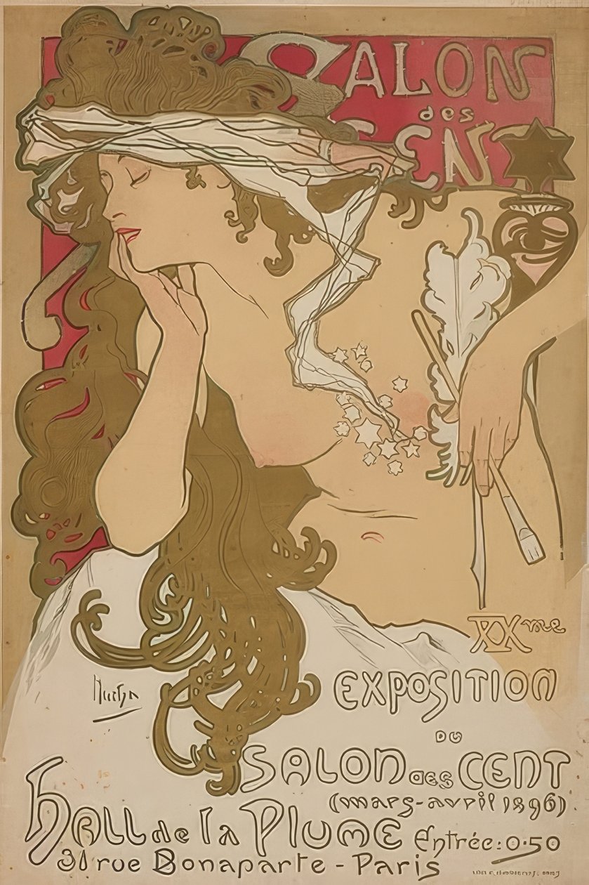 沙龙- des -分。法国，巴黎，1896年 作者 阿方斯·慕夏
